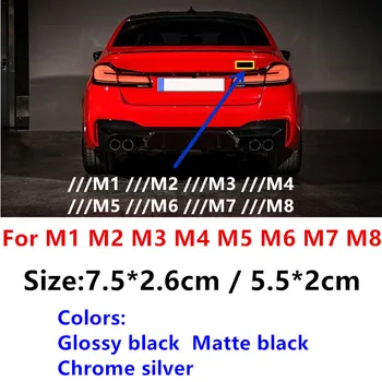 3D ABS BMW M M1 M2 M3 M4 M5 M6 M7 M8 Logó Hátsó Embléma Kocsi Csomagtartójában Stílus Tartozékok Jelvény Matrica Króm, Fényes, Matt Fekete 1