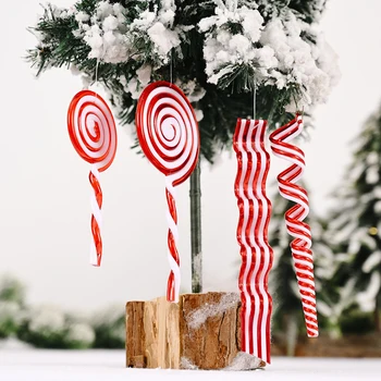 3D karácsonyfa Lóg candy cane Dekoráció, karácsonyfa medálok Party Díszek Gyermekek Ajándék Játék Medál 1