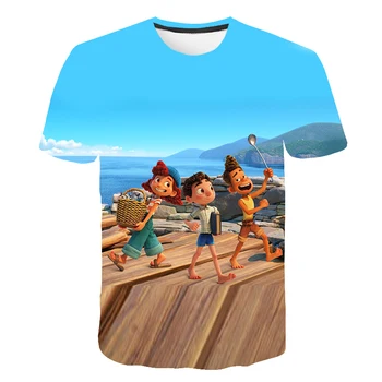 3D-s Nyomtatási luca pólók fiúk Lányok aranyos tshirt ÚJ Nyári Gyermek rajzfilm Ruha Alkalmi kényelmes Felső Ruházat 4 14 év 1