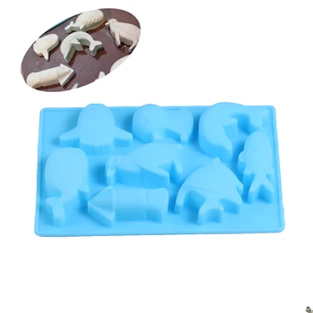 3D Szilikon DIY Delfin, Hal Pingvin Csokoládé Öntőforma Tortát Díszítő Tengeri Állatok Penész jégkocka Zselés Szappan Konyhai Sütés Eszköz 1