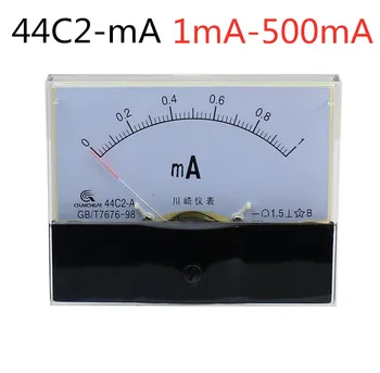 44C2-mA 1mA 2 ma 3mA 5mA 10mA 15mA 20 ma 30mA 50mA 100mA Osztály 1.5 Pontosság DC 0-5A Analóg Panel Méter Árammérő Amperemeter 1