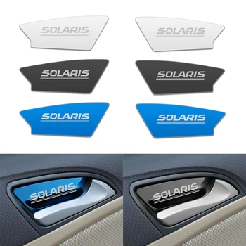 4db Autó-stílus hyundai Solaris 2010-2016 Kilincs Tál Szénszálas Trim Matricák Terjed Tartozékok 1