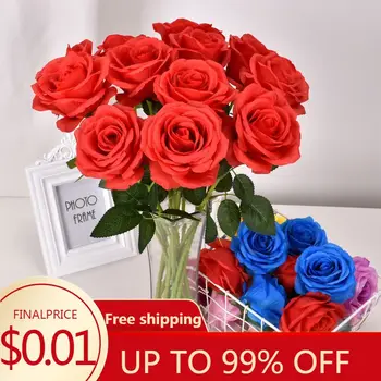 50cm Egyetlen Mesterséges Rose Selyem Virág, Valentin-Napi Ajándék, Esküvő-Home Hotel Asztal Dekoráció Hamis Virág Rózsa Csokor Olcsó 1