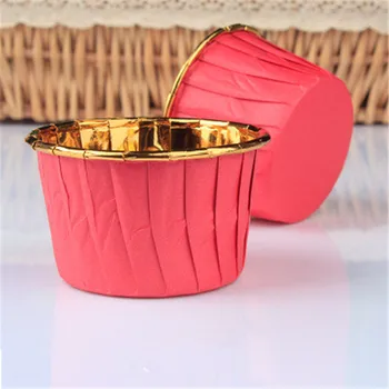 50Pcs Fólia Piros Muffin, Cupcake Papír Poharak Oilproof Cupcake Papír Bélés Sütés Kupa Esküvői Caissette Süti Muffin Papír Esetekben 1
