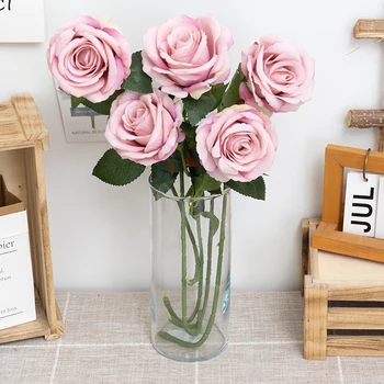 5db Gyönyörű Selyem Mesterséges Rózsa Esküvői Haza Asztal Dekoráció Hosszú Csokor Gondoskodjon Hamis Növények Valentin Napi Ajándék 2