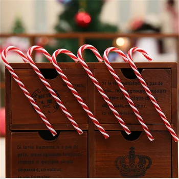 6db/csomag karácsonyfa Dekoráció Piros-Fehér Karácsony Candy Cane Medál Navidad Karácsonyi Dekoráció Boldog Karácsonyt 2