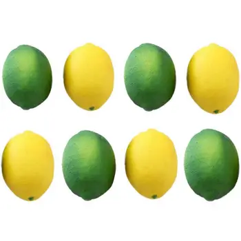 8 Csomag Mesterséges Hamis Citrom, Lime Gyümölcsöt Váza Töltelék Haza Konyha, Party Dekoráció, Sárga, Zöld 1