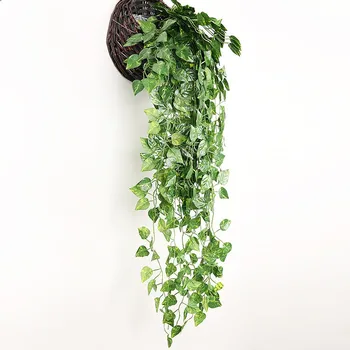 90cm Mesterséges Zöld Növények Lóg Borostyán Levelek Retek Hínár Szőlő Hamis Virágok Szőlő Otthon Kert Fal Party Dekoráció