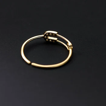 925 Sterling Ezüst Női Gyűrű Biztonsági Pin-Gyűrű Kő Kreatív Állítható Nyitó Ékszer Esküvő Eljegyzési Ajándék 2