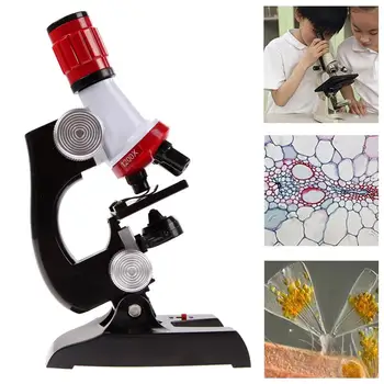 A gyerekek Mikroszkóp Készlet Labor LED 100-1200X Biológiai Mikroszkóp Haza Iskolai Oktatási Játékok, a gyerekek Optikai Eszközök