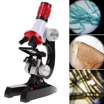 A gyerekek Mikroszkóp Készlet Labor LED 100-1200X Biológiai Mikroszkóp Haza Iskolai Oktatási Játékok, a gyerekek Optikai Eszközök 2