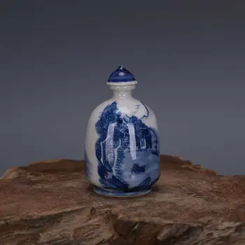 A gyűjtemény Régi Kínai kék-fehér Porcelán Táj Ábra dohányszelencét 1
