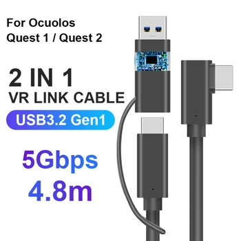 Adatok Sorba töltőkábel Oculus Quest 1/2 Link VR adatátviteli Kábel USB 3.2 2 1 C Típusú USB-EGY VR Headset Tartozékok 2