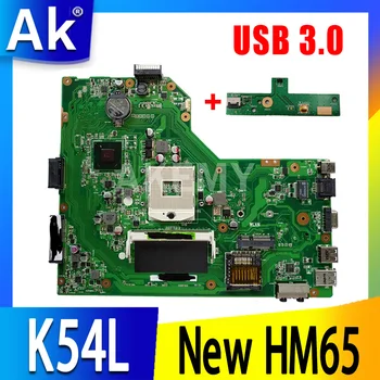Akemy K54L Laptop alaplap Az Asus K54L X54L K54LY X54H K54 Teszt eredeti alaplapja PGA989 HM65 USB 3.0 1