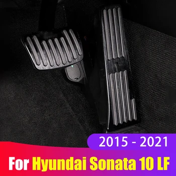 Alumínium Autó Láb Pedál Üzemanyag-Fék Pedál Fedezze Pad Hyundai Sonata HA DN8 2015-2017 2018 2019 2020 2021 2022 Tartozékok 1