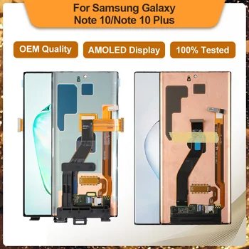 AMOLED LCD Samsung Galaxy Note 10 Megjegyzés: 10 + 100% - os OEM Kijelző érintőképernyő Digitalizáló Szerelvény Csere Keret 1