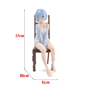 Anime Rem Re:Élet egy más világ, nulla Ver a Székben Ülő testtartás Figura 17cm dekoráció PVC Modell Játékok, Ajándékok 1
