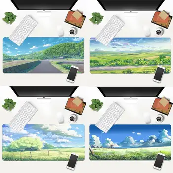 Anime táj Billentyűzetek Mat Gaming mousepad Asztal Mat Animáció XL Nagy Gamer Billentyűzet PC Pult Mat Takuo Tabletta Mousepads 1
