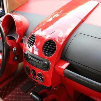 Autó Matrica, Piros ABS Anyagból Központi Konzol Panel, Dekorációs Fedél 2003-2012 Volkswagen VW Beetle 1