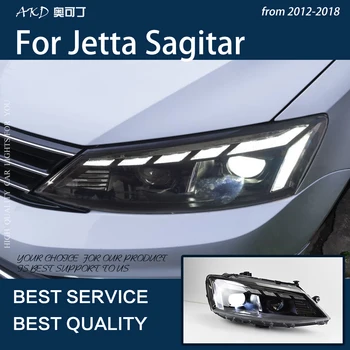 Autó Világítás Jetta Sagitar 2012-2018 LED-es Fényszórók DRL Ködlámpa indexet, Alacsony Gerenda High Beam Projektor Lencse, Tartozékok 1