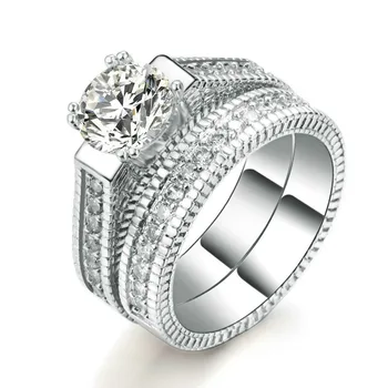 BABYLLNT Új 925 Sterling Ezüst Gyűrű Szimuláció Gyémánt A Nő, Eljegyzés, Esküvő Luxus Ékszer Ajándék 1