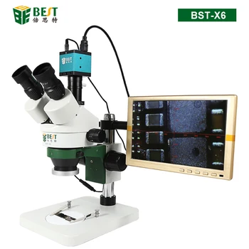BST-X6II Videó Sztereó Trinocular 3D-s Digitális Mikroszkóp Kamera Trinocular Kohászati Mikroszkóp Alaplap CPU PCB Javítás 1