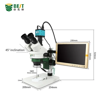 BST-X6II Videó Sztereó Trinocular 3D-s Digitális Mikroszkóp Kamera Trinocular Kohászati Mikroszkóp Alaplap CPU PCB Javítás 2