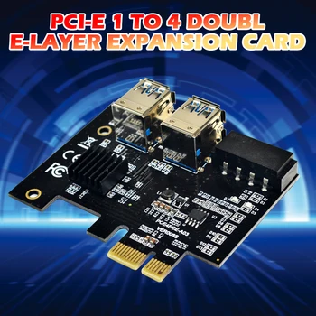 BTC Bányász PCIe Kelő Kártya PCI-E 1x, hogy 16x 1 4 USB 3.0 Szorzó Molex 4-Pin 4-Port USB3.0 Vezérlő PCIE Express 1