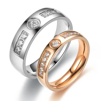 Bxzyrt Pár Esküvői Gyűrű Rozsdamentes Acél, Cirkon, Eljegyzési Gyűrűk, 4mm Nők, 6mm Férfi Gyűrűk Férfi Nő Anillo 1