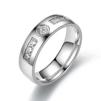 Bxzyrt Pár Esküvői Gyűrű Rozsdamentes Acél, Cirkon, Eljegyzési Gyűrűk, 4mm Nők, 6mm Férfi Gyűrűk Férfi Nő Anillo 2