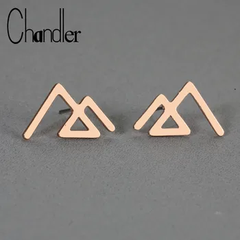 Chandler 2020 Új Rozsdamentes Kis Csúcs-Hegy Fülbevaló Női Geometriai Háromszög Béke Design Ékszer Anya boucle d'oreille