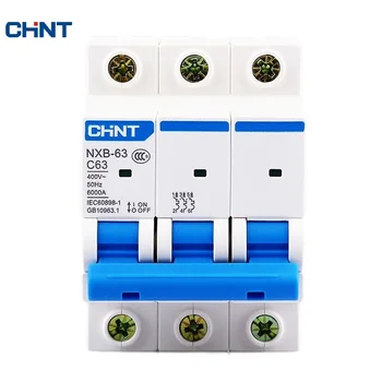 CHNT CHINT NXB-63 3P AC 230/400V Miniatűr kismegszakító C 6 10 16 20 25 32 40 63 Túlterhelés Védő DZ47 C Stílusú Levegő Kapcsoló