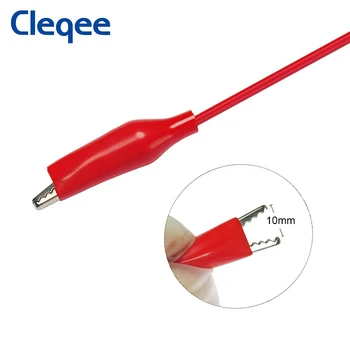 Cleqee P1025 2DB Dual Csipeszt Teszt Vezet, Dupla végű Krokodil Csipesz Teszt Wire Elektromos DIY Kábel 50cm, piros, fekete 2