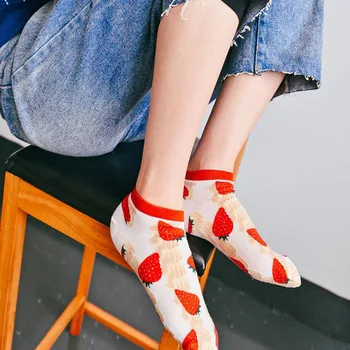 [COSPLACOOL]zokni nők Japán kedves calcetines mujer hot-dog csokis epres minta kreatív aranyos meias 2