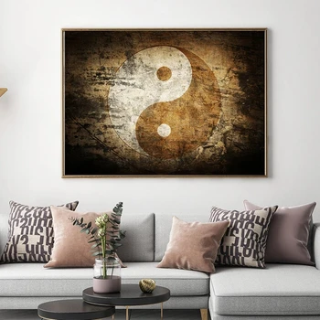 Cuadros Modern Yin-Yang Szimbólum Poszter Vászon Nyomtatás Kinyomtatja a Zen Stílus Wall Art Képek Nappali Otthoni Irodai Dekoráció 1