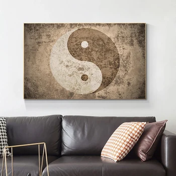 Cuadros Modern Yin-Yang Szimbólum Poszter Vászon Nyomtatás Kinyomtatja a Zen Stílus Wall Art Képek Nappali Otthoni Irodai Dekoráció 2