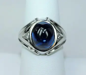 Divat Egyszerű Intarziás Kék Kő Gyűrű a Férfiak a Nők Divatos Bankett Szabadidő Parti Ékszer