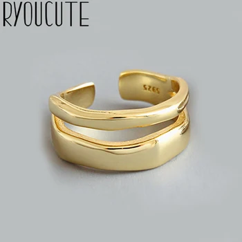 Egyszerű Stílusú Ezüst Színű Geometriai Szabálytalan Gyűrűk Nők Ajándékok Nagy Állítható Ujj Gyűrű