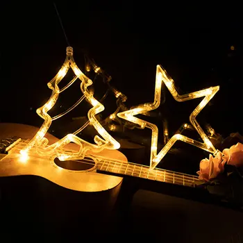 Elk Bell String Garland Függöny LED Karácsonyi Dekoráció Az Otthoni karácsonyfa Dísz Navidad Karácsonyi Ajándék Új Évben Karácsony 1