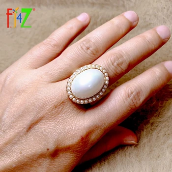 F. J4Z Új 2020 Barokk Nyaklánc & Gyűrűk Női Divat Nagy Szimulált Gyöngy, Gyűrű Női Medál Ékszer Ajándék Hajó 1