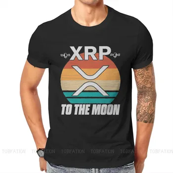 Fizetőeszköz Crypto Bányász Gyűrűző XRP Retro Naplemente Blokklánc Crypto Póló Grafikus Tshirt Túlméretezett O-Nyakú Férfi Ruha 1