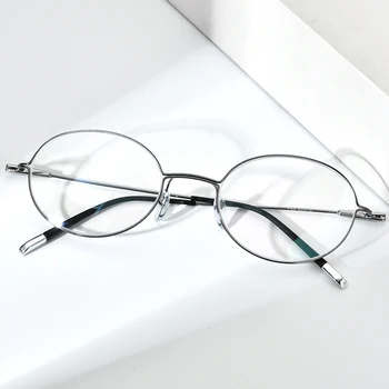 FONEX Titán Ötvözet, Szemüveg Keret, a Férfiak Szemüveget a Nők Ovális Rövidlátás Optikai Keret koreai Screwless Szemüveg F1028 2