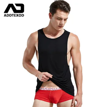 Forró!10colors márka ADDTEXOD szexi tartály tetejét szilárd pamut mellény, Férfi divat lélegző fitness ruházat mellény ujjatlan ruha 1