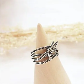 Foxanry Minimalista 925 Sterling Ezüst Divatos Elegantd Bowknot Gyűrűk Varázsa Nők Lány Újonnan Esküvői Kiegészítők Fél Ajándék 2