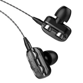 Fülhallgató, 3D Sztereó, Dual Driver Zenét Fülhallgató Erős Basszus HIFI Sport Fülhallgató Okos Telefon, Vezetékes Fejhallgató - Tuning