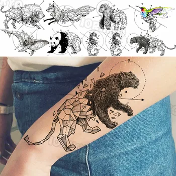 Geometriai Leopárd Ideiglenes Tetoválás A Nők, Lányok Reális Kolibri Gorilla Csikóhal Hamis Tetoválás Matrica Alkar Tetkóimat