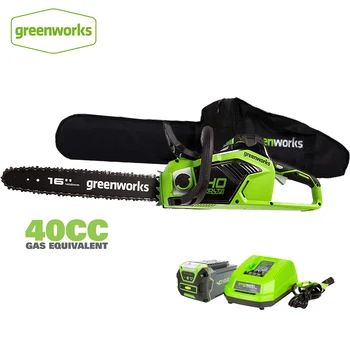 Greenworks GD40CS18 40V Láncfűrész 4.0 ah akkumulátor 16 Colos Brushless Motor 20m/s Újratölthető, Vezeték nélküli láncfűrész Egyenlő 40cc Gáz 1