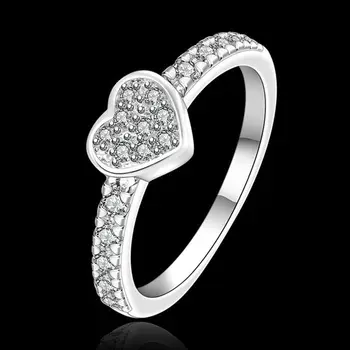 Gyűrű Ezüst Bevonatú Gyűrű Ezüst divat ékszerek, gyűrű, gyári ára intarziás kő egyetlen Szív Gyűrű /WIDJBSBF HBPYISLSR161