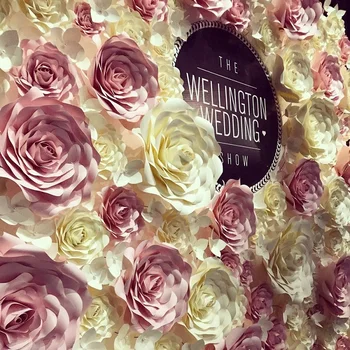 Hatalmas Papír Virágok Nagy Rose Esküvői Virág Fal Hátterekkel, Dekoráció, Gyerekszoba Fali Dekor Fleur Artificielle Mariage Boda Rosa Flore
