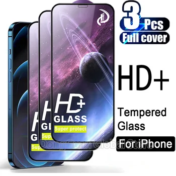 HD+ 3p Edzett Üveg iPhone 11 12 13 Mini Pro Max képernyővédő fólia iPhone X Xr Xs Max 7 8 6 Plusz SE Teljes Borító Üveg
